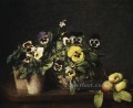 Naturaleza muerta con pensamientos 1874 pintor de flores Henri Fantin Latour